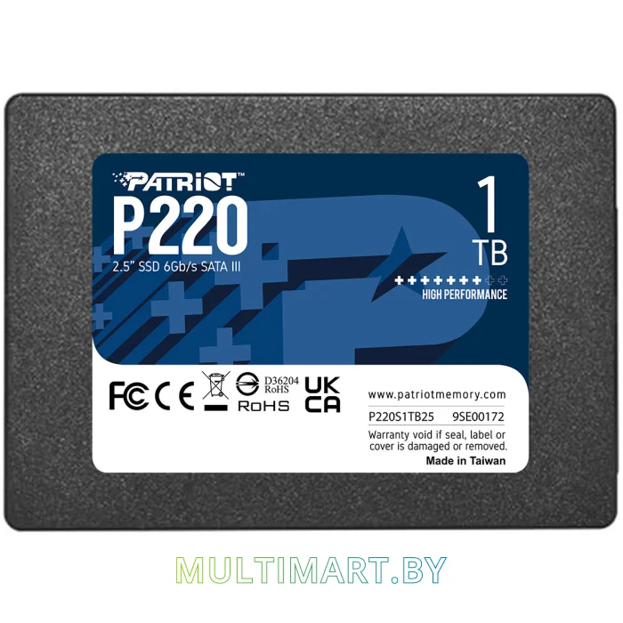 SSD диск Patriot P220 1TB (P220S1TB25)